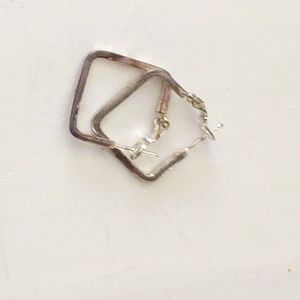 Genuine Silver Square Earrings